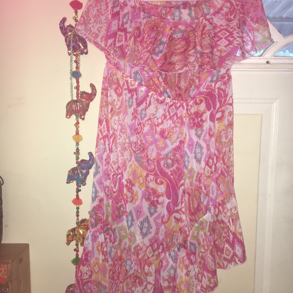 Tube top ruffle dress